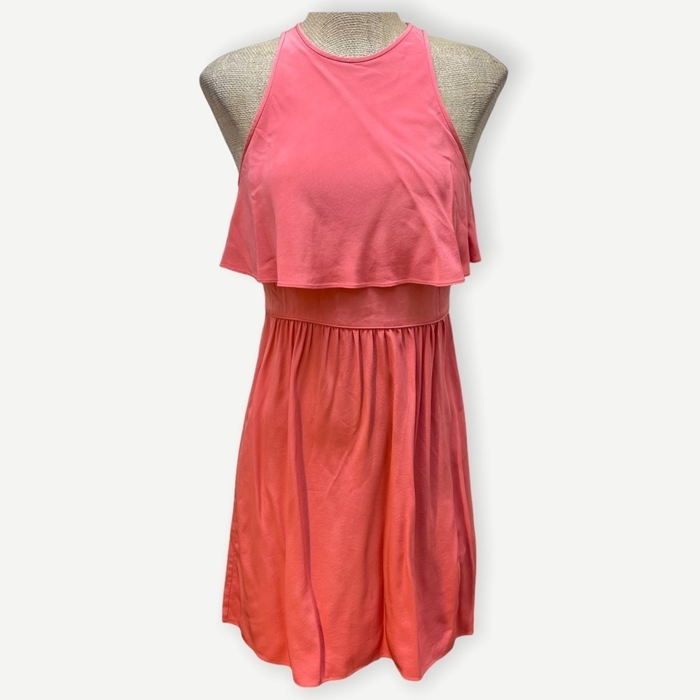 Tibi silk pink dress with overlay 4